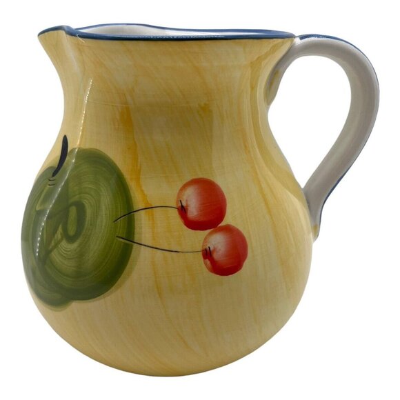 Vintage Italian Pitcher Hand Painted w Fruit International Italian Trader - Picture 4 of 12